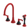 Rubinet Widespread Kitchen Set with Hand Spray Red