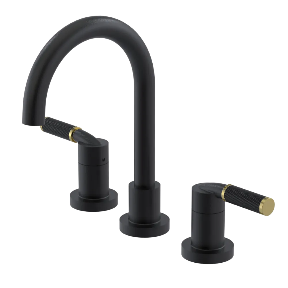 Rubinet Widespread Lav. Set. (less drain) Matt Black