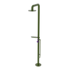 Rubinet Pressure Balance Outdoor Shower with Foot Rinse & 10" Shower Head (with shelf) - 304 Stainless Steel Green Envy