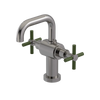 Rubinet Single Hole Dual Handle Lav. Set. (less drain) Polished Nickel