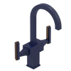 Rubinet Single Hole Dual Handle Lav. Set. (less drain) Midnight Blue