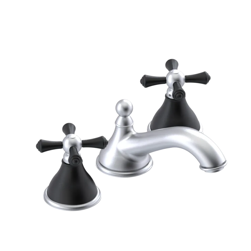 Rubinet Widespread Lav. Set. (less drain) Satin Chrome