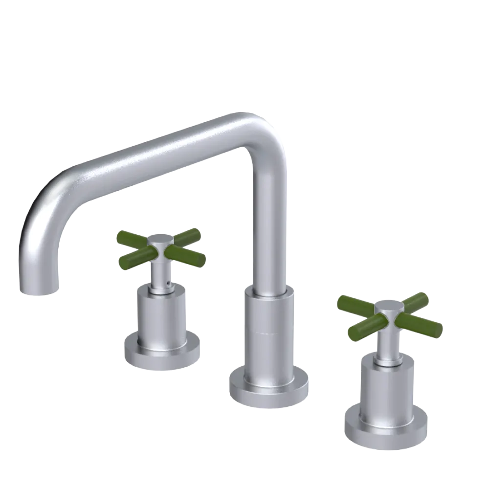 Rubinet Widespread Kitchen Set Satin Chrome