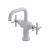 Rubinet Single Hole Dual Handle Lav. Set. (less drain) White