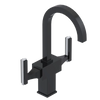 Rubinet Single Hole Dual Handle Lav. Set. (less drain) Black