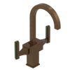 Rubinet Single Hole Dual Handle Lav. Set. (less drain) Tuscan Brass