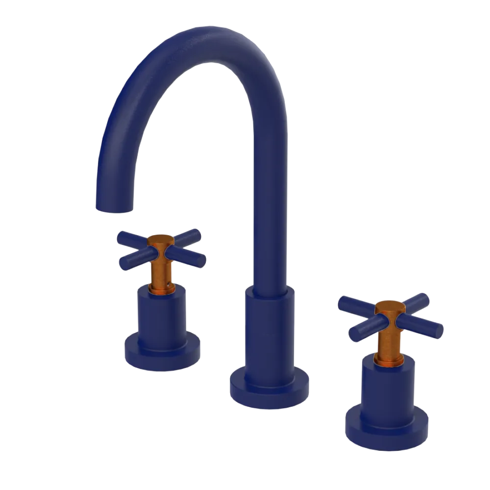Rubinet Widespread Kitchen Set with LaSalle Spout Midnight Blue