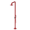 Rubinet Pressure Balance Outdoor Shower with Hand Held Shower & 10" Shower Head - 304 Stainless Steel Red