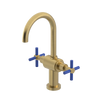 Rubinet Single Hole Dual Handle Lav. Set with LaSalle Spout (less drain) Satin Brass