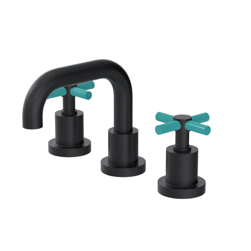 Rubinet Widespread Lav. Set. (less drain) Matt Black