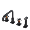 Rubinet Widespread Kitchen Set with Genesis Spout with Hand Spray Matt Black