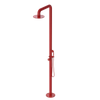 Rubinet Pressure Balance Outdoor Shower with Hand Held Shower & 10" Shower Head - 304 Stainless Steel Red