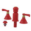 Rubinet Bidet Fitting with Spray, Diverter, and Vacum Breaker (Less Drain) Red