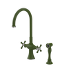 Rubinet Two Handle Single Hole Kitchen Set with Hand Spray Green Envy