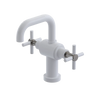 Rubinet Single Hole Dual Handle Lav. Set. (less drain) White