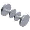 Rubinet Shower Door Knob (set) Satin Chrome