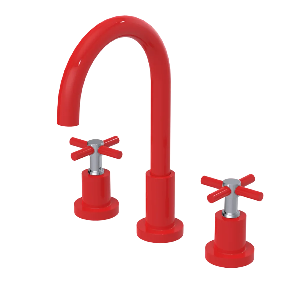 Rubinet Widespread Kitchen Set with LaSalle Spout Red