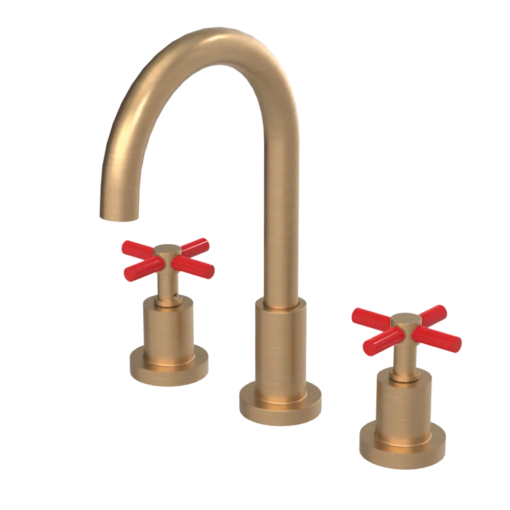 Rubinet Widespread Kitchen Set with LaSalle Spout Satin Gold