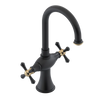 Rubinet Single Hole Dual Handle Lav. Set. (less drain) Matt Black