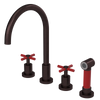 Rubinet Widespread Kitchen Set with LaSalle Spout with Hand Spray Oil Rubbed Bronze
