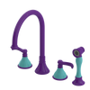 Rubinet Widespread Kitchen Set with Hand Spray Purple Haze