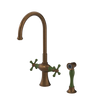 Rubinet Two Handle Single Hole Kitchen Set with Hand Spray Tuscan Brass