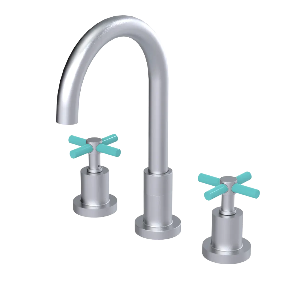 Rubinet Widespread Kitchen Set with LaSalle Spout Satin Chrome