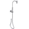 Rubinet Hand Held Shower Bidet with Extended Reach & Dual Function Spray Including Wall Bracket with Supply & Hose (Square) Satin Chrome