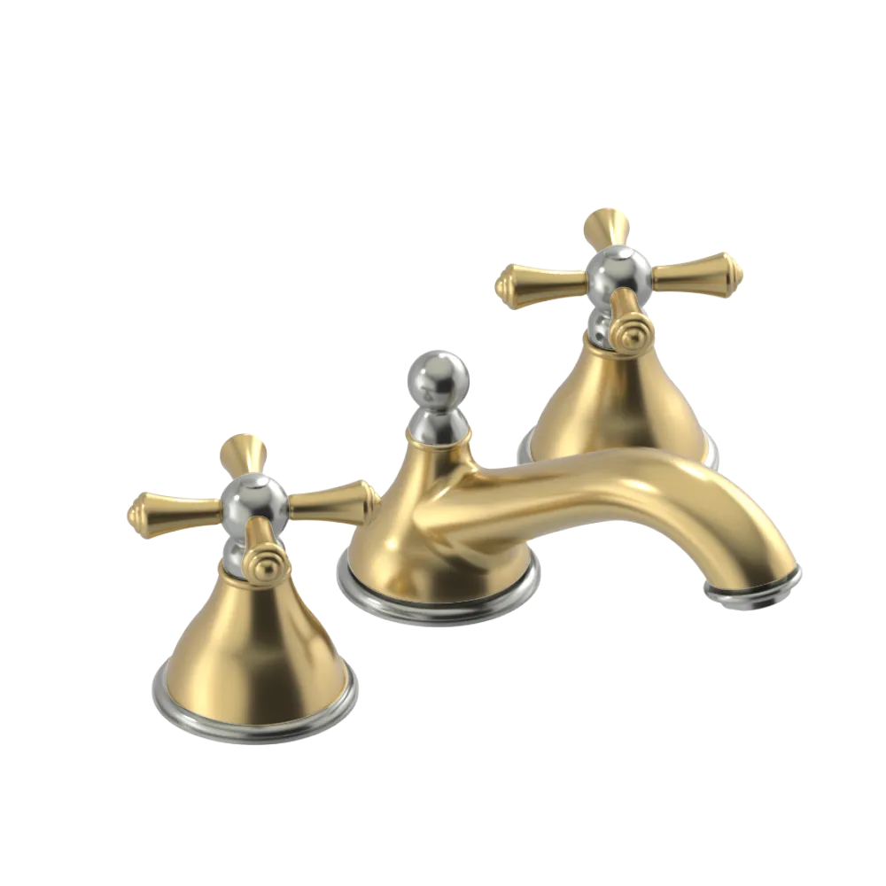 Rubinet Widespread Lav. Set. (less drain) Satin Brass