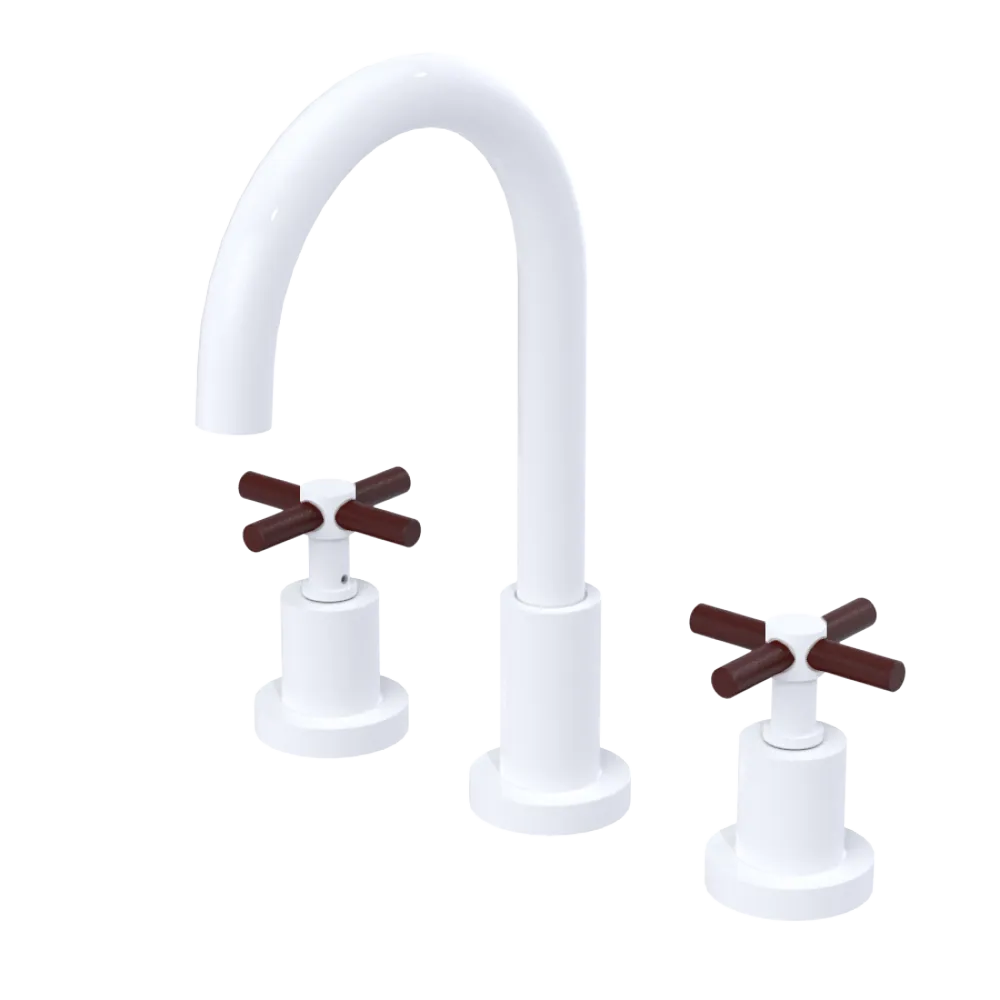 Rubinet Widespread Kitchen Set with LaSalle Spout White