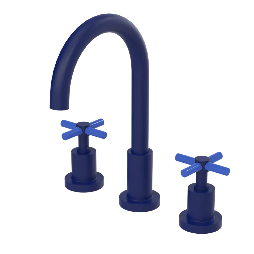 Rubinet Widespread Kitchen Set with LaSalle Spout Midnight Blue