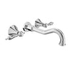 Baril Two handles wall-mounted lavatory faucet, drain not included