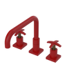 Rubinet Widespread Kitchen Set with Genesis Spout Maroon