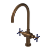 Rubinet Two Handle Single Hole Kitchen Set with LaSalle Spout Tuscan Brass