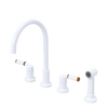 Rubinet Widespread Kitchen Set with Hand Spray White