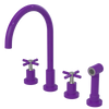 Rubinet Widespread Kitchen Set with LaSalle Spout with Hand Spray Purple Haze