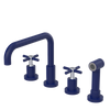Rubinet Widespread Kitchen Set with Hand Spray Midnight Blue