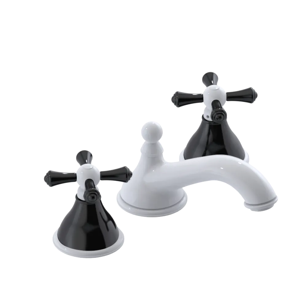 Rubinet Widespread Lav. Set. (less drain) White