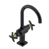 Rubinet Single Hole Dual Handle Lav. Set. (less drain) Black