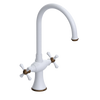 Rubinet Two Handle Single Hole Kitchen Set White