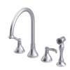 Rubinet Widespread Kitchen Set with Hand Spray Satin Chrome