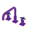 Rubinet Widespread Kitchen Set with Genesis Spout Purple Haze