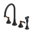 Rubinet Widespread Kitchen Set with Hand Spray Matt Black