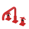 Rubinet Widespread Kitchen Set with Genesis Spout Red