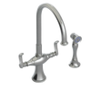 Rubinet Two Handle Single Hole Kitchen Set with Hand Spray Satin Nickel