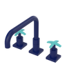 Rubinet Widespread Kitchen Set with Genesis Spout Midnight Blue