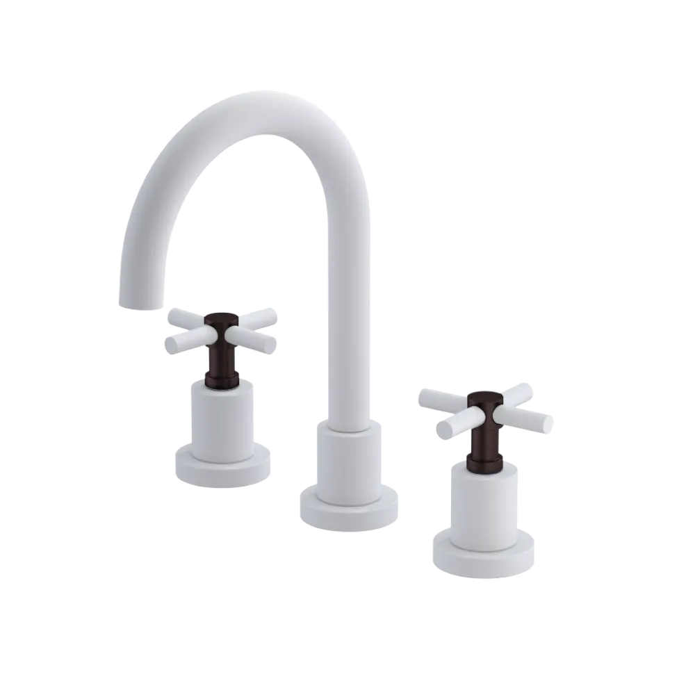 Rubinet Widespread Lav. Set. (less drain) Matt White