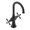 Rubinet Single Hole Dual Handle Lav. Set. (less drain) Matt Black