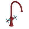 Rubinet Two Handle Single Hole Kitchen Set Maroon