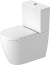 Duravit ME by Starck 1.6/0.8 GPF Dual Flush Compact Elongated Two Piece Toilet in White, Top Push Button Flush - Seat Included